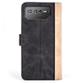 Miniatyrbillede 2 af 2: To-farvet Asus ROG Phone 6 læderetui - Sort Black