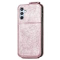 Pikkukuva 2 / 6: Vertical Flip Phone Suojakotelo With Zipper For Samsung Galaxy A54 - Ruusukulta Pink