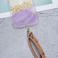 Miniatyrbillede 2 af 2: Universal crossbody-læderhalsrem med gennemsigtig pude - Lysebrun Brown