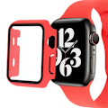 Pikkukuva 1 / 2: Apple Watch SE 2022 (40mm) suojakuori karkaistulla lasisuojalla - Punainen Red
