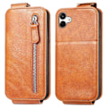 Pikkukuva 1 / 6: Vertical Flip Phone Suojakotelo With Zipper For Samsung Galaxy A04 - Ruskea Brown