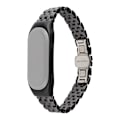 Miniatyrbillede 1 af 2: Xiaomi Mi Smart Band 6 / 5 keramisk stil urrem i rustfrit stål - Fem Perler Sort Black