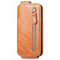 Pikkukuva 3 / 6: Vertical Flip Phone Suojakotelo With Zipper For Xiaomi 12S Pro / 12 Pro - Ruskea Brown