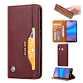 Miniatyrbillede 1 af 2: Huawei P20 Lite auto-absorberende PU læder flip etui - Vinrød Red