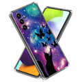 Pikkukuva 1 / 3: Deco Samsung Galaxy A54 Suojakotelo - Kissa And Butterflies Multicolor
