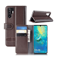 Miniatyrbillede 1 af 2: Huawei P30 Pro ægte split læderetui - Sort Brown