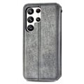 Miniatyrbillede 2 af 2: Læder Etui med A Stilfuldt Rhombus Tryk til Samsung Galaxy S23 Ultra - Grå Silver grey