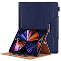 Miniatyrbillede 1 af 2: Kortspor Design Vegansk Læder Stand Tablet Cover med Auto Wake / Sleep iPad Pro 12.9 (2022) / (2021) / (2020) / (2018) - Blå Blue