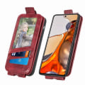 Pikkukuva 5 / 6: Vertical Flip Phone Suojakotelo With Zipper For Xiaomi Poco M4 Pro - Punainen Red