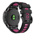Miniatyrbillede 1 af 2: Garmin Fenix 7X tofarvet silikone-urrem - Sort / Rose Black