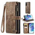 Miniatyrbillede 1 af 2: CaseMe Samsung Galaxy S21 FE etui med lynlås og pung - Brun Brown