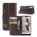 Miniatyrbillede 1 af 2: Huawei P20 Pro ægte split læder flip etui - Brun Brown