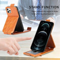 Pikkukuva 5 / 6: Vertical Flip Phone Suojakotelo With Zipper For iPhone 12 Pro Max - Ruskea Brown