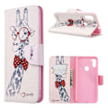 Pikkukuva 1 / 2: Wonderland Samsung Galaxy A11 / M11 etui - Ihana Kirahvi Lasit Päässä Multicolor