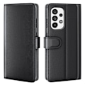 Pikkukuva 1 / 2: Aito nahkakotelo luottokorttipaikoilla Samsung Galaxy A73 - Musta Black