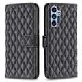 Miniatyrbillede 1 af 6: Rhombus mat Samsung Galaxy A54 flip etui - Sort Black