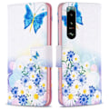 Miniatyrbillede 1 af 2: Wonderland Sony Xperia 5 III flip etui - Sommerfugl Og Blomster Multicolor