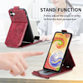 Miniatyrbillede 6 af 6: Vertical Flip Phone Etui med Zipper til Samsung Galaxy A04 - Rød Red