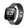 Pikkukuva 1 / 2: Ylellinen vaihtoranneke Fitbit Versa-kellolle - Musta Black