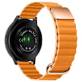 Miniatyrbild 1 av 2: 20 mm Universal klockarmband i äkta läder i litchi-stil - Roséguld Spänne / Orange Orange
