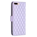 Pikkukuva 2 / 2: Rombuskuvioinen matta läppäkotelo iPhone 7 Plus - Violetti Purple