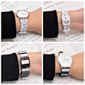 Miniatyrbild 2 av 2: 16mm Universal stripe tryckt klockarmband i silikon - Färgglada Linjer multifärg