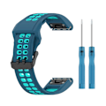 Miniatyrbild 2 av 2: Garmin Enduro 2 / Tactix 7 / Fenix 7 klockarmband i silikon med dubbla färger - Blå / Teal Grön Blå