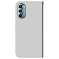 Pikkukuva 2 / 2: Mirror Motorola Moto G Stylus 5G (2022) flip case - Hopea Silver grey