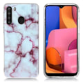 Miniatyrbild 1 av 2: Marmormotiv Samsung Galaxy A21 skal - Ros / Vit Vit