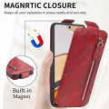Pikkukuva 4 / 6: Vertical Flip Phone Suojakotelo With Zipper For Xiaomi Poco M4 Pro - Punainen Red