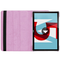 Miniatyrbillede 2 af 2: Huawei MediaPad M5 10 beskyttelsesetui i kunstlæder med Litchi overflade. Med stativ og elastisk rem - Lyserød Pink
