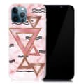 Miniatyrbilde 1 av 2: Marmordesign iPhone 13 Pro Max deksel - Rosa Trekanter Multicolor