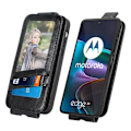 Pikkukuva 6 / 6: Vertical Flip Phone Suojakotelo With Zipper For Motorola Edge 30 - Musta Black