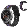 Wave rectangle silicone watch band for Samsung watch - Black / Blue / Red Svart