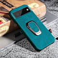 Miniatyrbillede 2 af 2: Stødsikkert lædercover med oval støttefod til Google Pixel 6 - Cyan Green