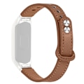 Miniatyrbillede 1 af 2: Xiaomi Mi Smart Band 6 / 5 urrem i okselæder med sort cover - Brun Brown