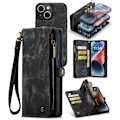 Miniatyrbillede 1 af 2: CaseMe iPhone 14 etui med lynlås & pung - Sort Black