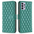 Miniatyrbillede 1 af 2: Rhombus Mønster Matte Flip Case til Samsung Galaxy A72 5G - Grøn Green