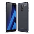 Miniatyrbild 1 av 2: Samsung Galaxy A6 Plus (2018) och A9 Star Lite mobilskal TPU material skyddande giftfri kolfiber borstad textur värmeavledande - Mörkblå Blå