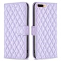 Pikkukuva 1 / 2: Rombuskuvioinen matta läppäkotelo iPhone 7 Plus - Violetti Purple