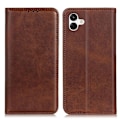 Pikkukuva 1 / 2: Lompakko-style Aitoa Nahkaa Läppäkotelo For Samsung Galaxy A04 - Kahvi Brown