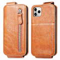 Pikkukuva 1 / 2: Vertical Flip Phone Suojakotelo With Zipper For iPhone 11 Pro - Ruskea Brown