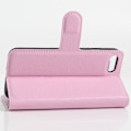 Miniatyrbillede 2 af 2: Laudrup iPhone 7 / 8 Litchi Grain læderpung med stativ - Pink Pink
