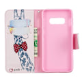 Miniatyrbillede 2 af 2: Samsung Galaxy S10e trykt mønster læder flip etui - Giraf med Briller Multicolor