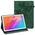 Miniatyrbillede 1 af 6: Huawei MatePad T10 / T10s læderetui med sommerfugleaftryk - Grøn Green