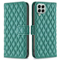Miniatyrbillede 1 af 2: Rhombus Mønster Matte Flip Case til Samsung Galaxy M33 5g - Grøn Green