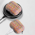 Miniatyrbillede 4 af 6: AirPods Pro 2 etui i vævet stil med spænde - Morandi-Farve Multicolor