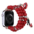 Pikkukuva 1 / 2: Apple Watch Series 8 (41mm) bodhi söpö koristeita helmi tyyli kellon hihna - Punainen Red