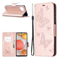 Miniatyrbild 1 av 2: Butterfly läder Samsung Galaxy A42 5G fodral - Rosa Rosa