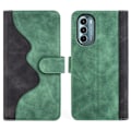 Miniatyrbillede 1 af 2: To Farvet Læder Flip Case til Motorola Moto G Stylus 5g (2022) - Grøn Green